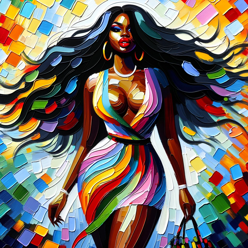 Abstract Black Women Art