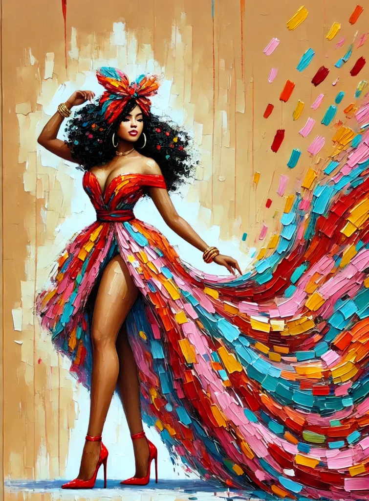 Black Woman Art Greeting Cards