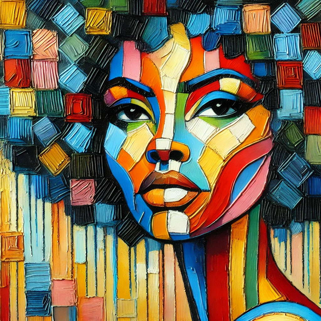 Cubism Black Woman Art