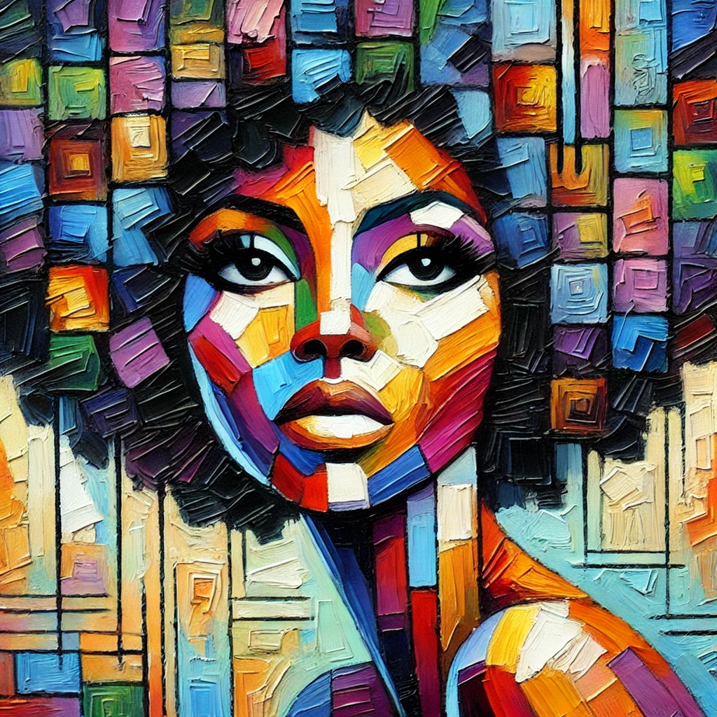 Cubism Black Woman Art