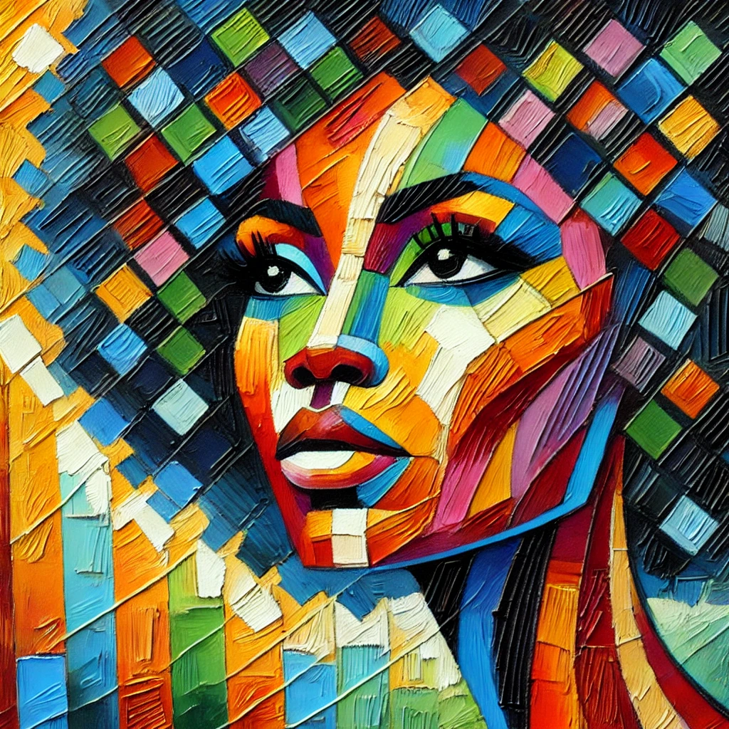 Cubism Black Woman Art