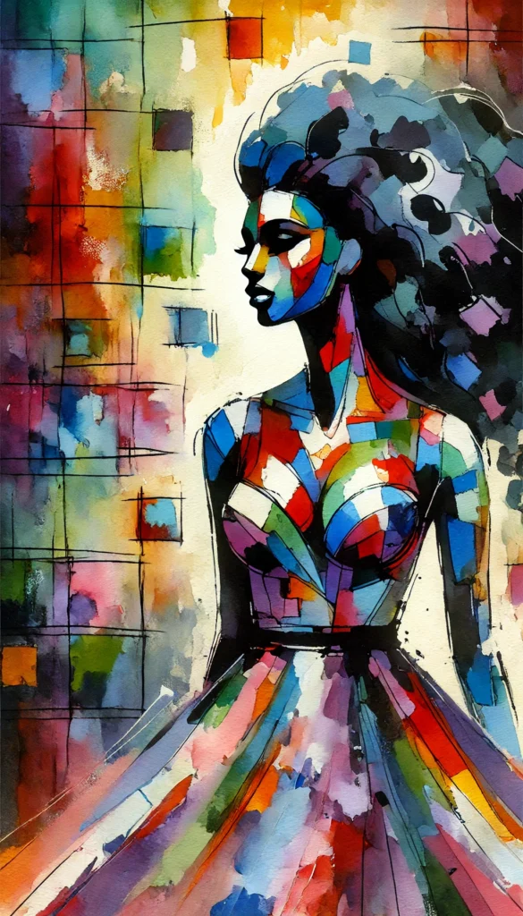 Watercolour Black Woman Art