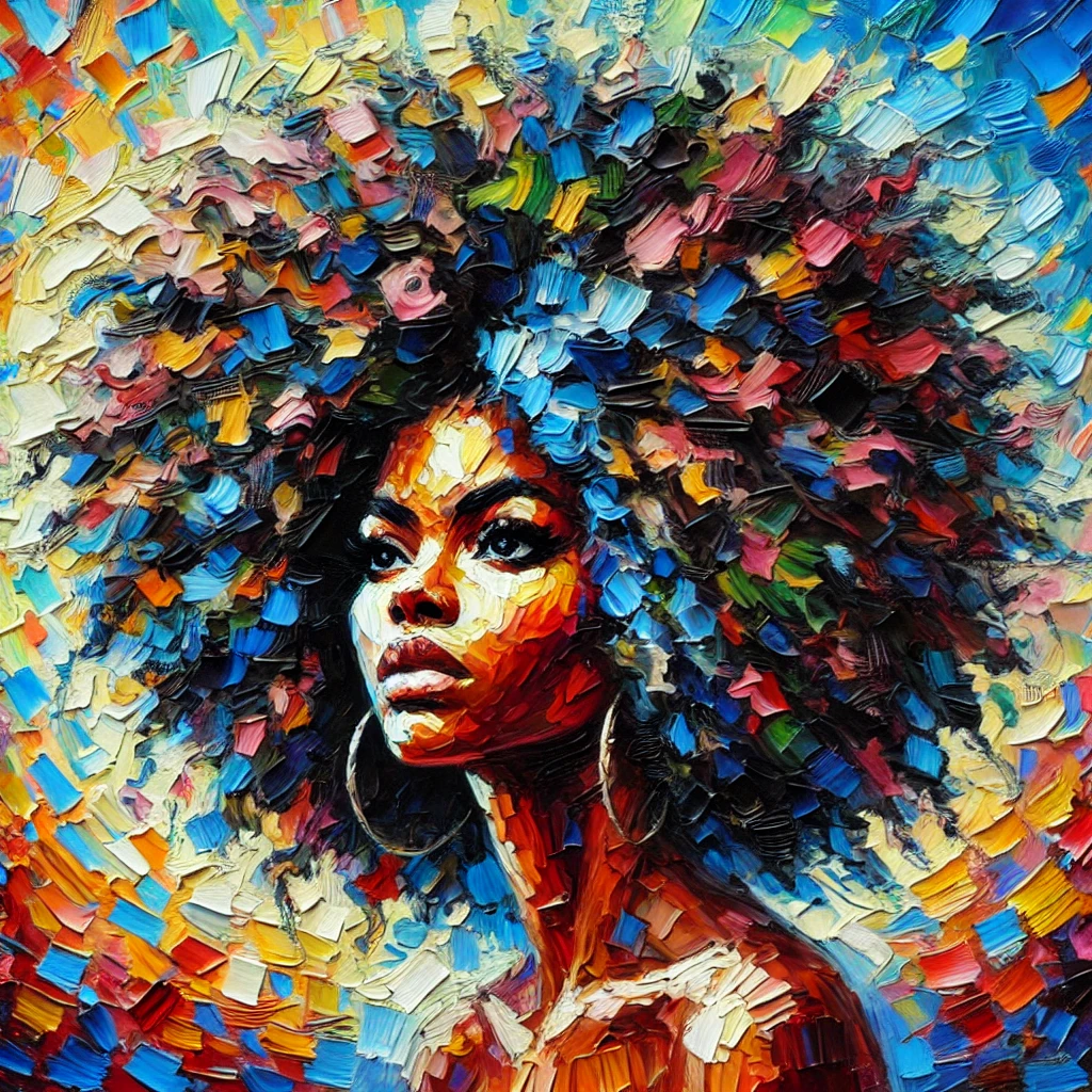 black woman with afro hair