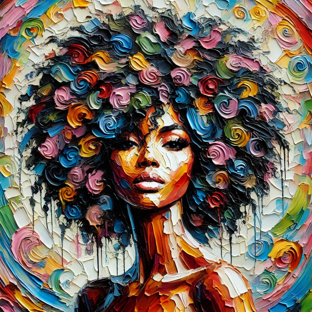 black woman with afro hair